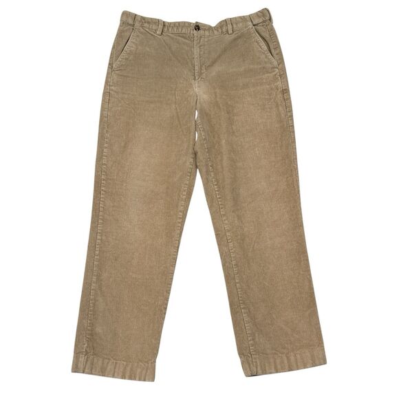 LL Bean‎ Corduroy Pants Mens Size 37 x 32 Tan Comfort Waist Straight Leg Relaxed - Picture 1 of 7